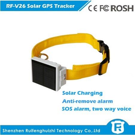 rf-v26 waterproof mini solar power gps tracker cow with sos button alarm