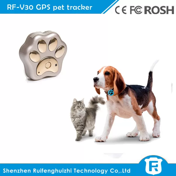 Small mini waterproof gps cat tracker pet with diy dog collars rf-v30